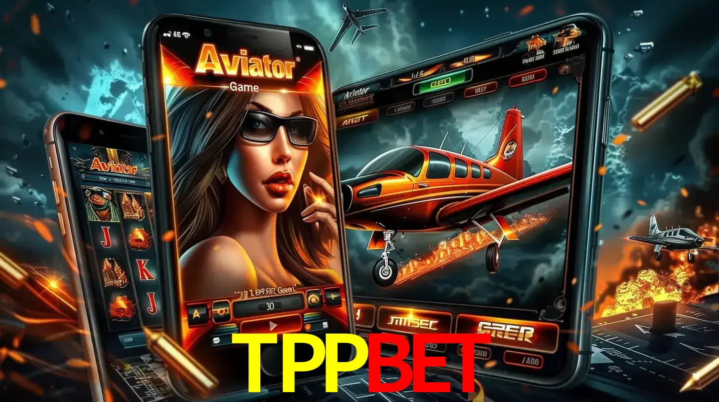 O popular jogo de apostas Aviator exibido em vários celulares e tablets, mostrando a interface emocionante e a ação de voo disponíveis para jogar agora no TPPBET.